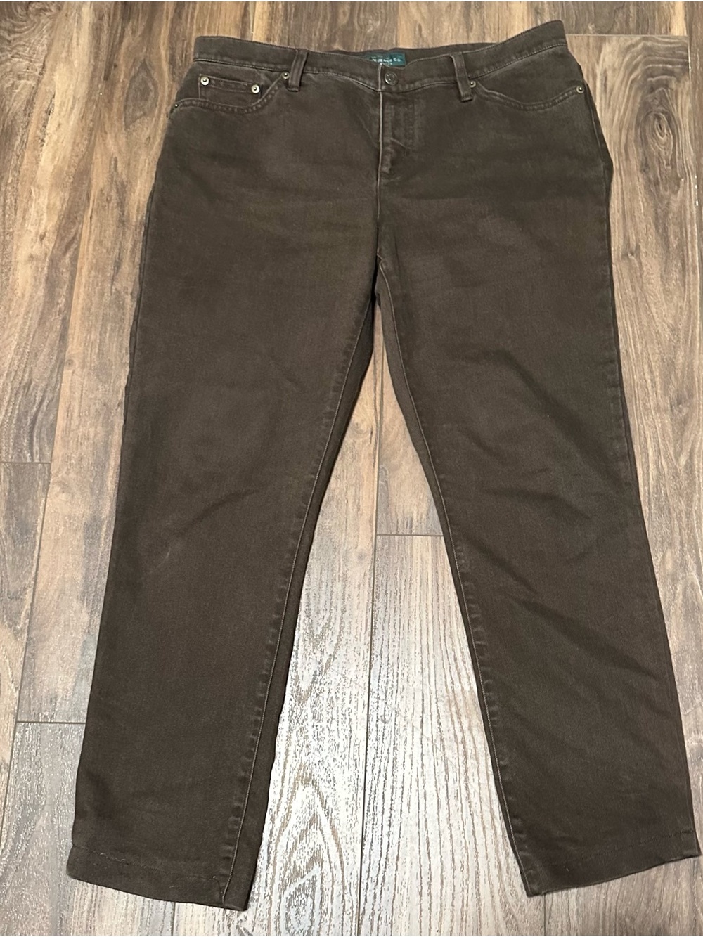 LRL Lauren Jeans Co Women’s Brown Straight Leg Women’s Jeans 14